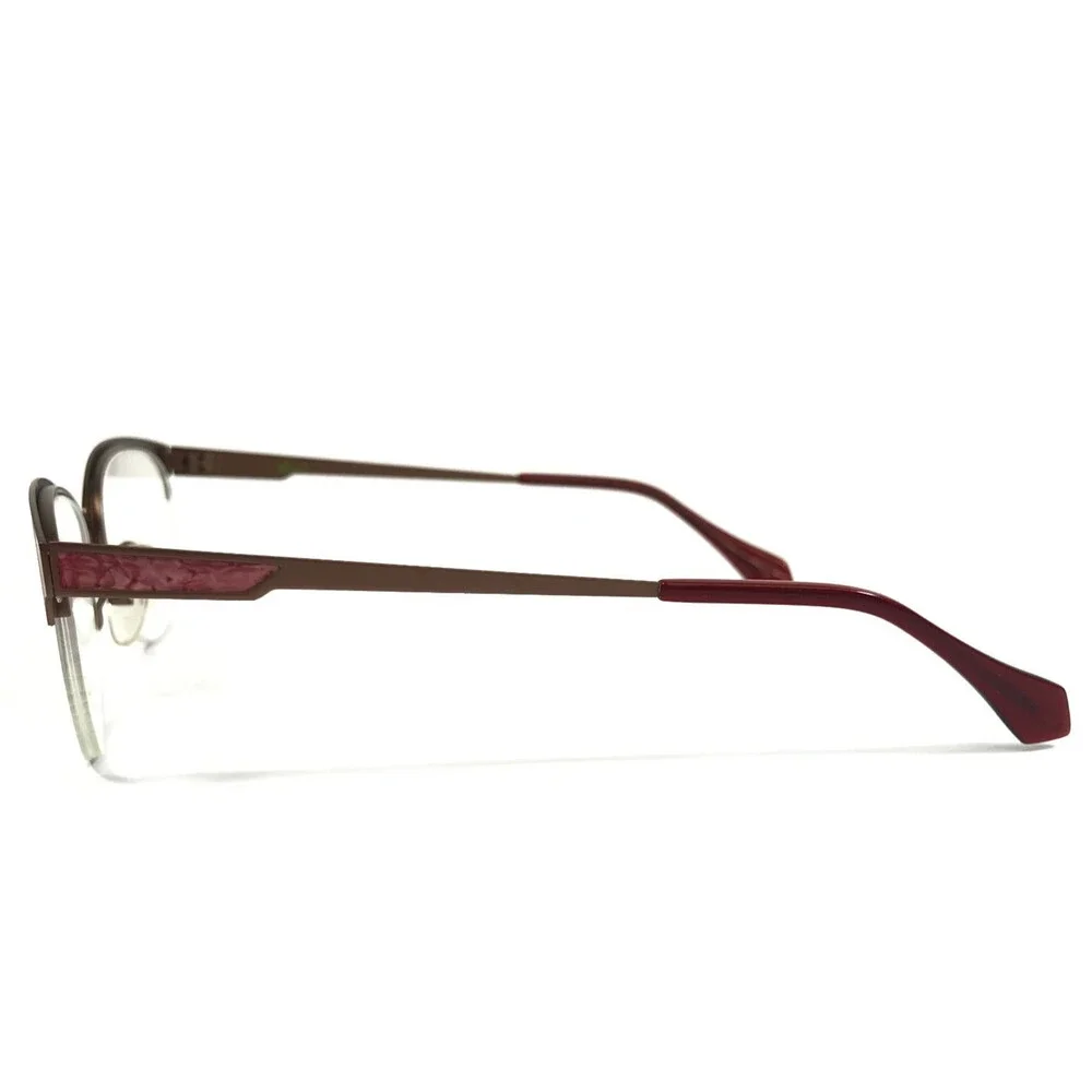 Glacee Eyeglasses Frames MOD 6705 C3 Pink Cloud Gold Cat Eye Half Rim 49-19-145